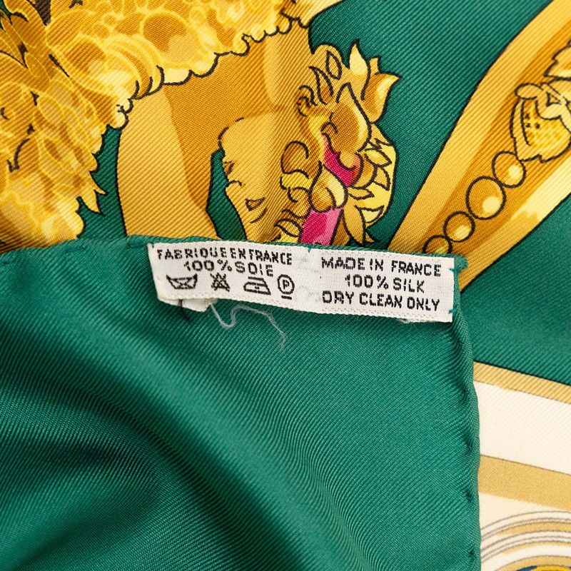 Hermes Carre 90 Hommage a Charles Garnier Loulou Scarf Green Multicolor Silk — view 9