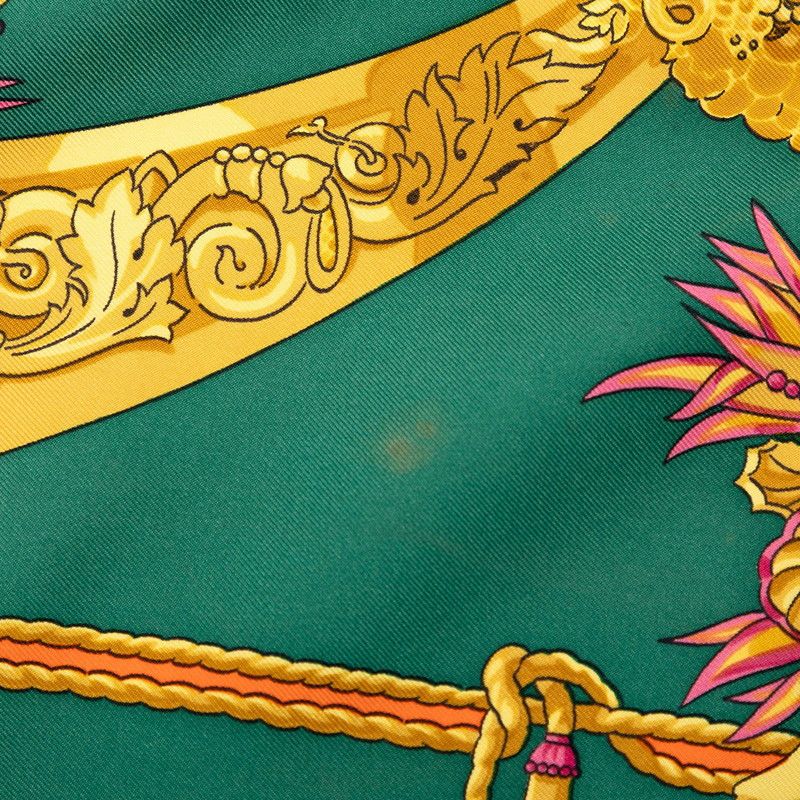 Hermes Carre 90 Hommage a Charles Garnier Loulou Scarf Green Multicolor Silk — view 4