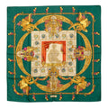 Hermes Carre 90 Hommage a Charles Garnier Loulou Scarf Green Multicolor Silk