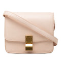 Celine Classic Box Small Crossbody Shoulder Bag Pink Beige Leather
