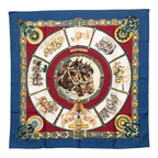 Hermes Carre 90 Chevaux de Trait Draft Horse Scarf Multicolor Silk