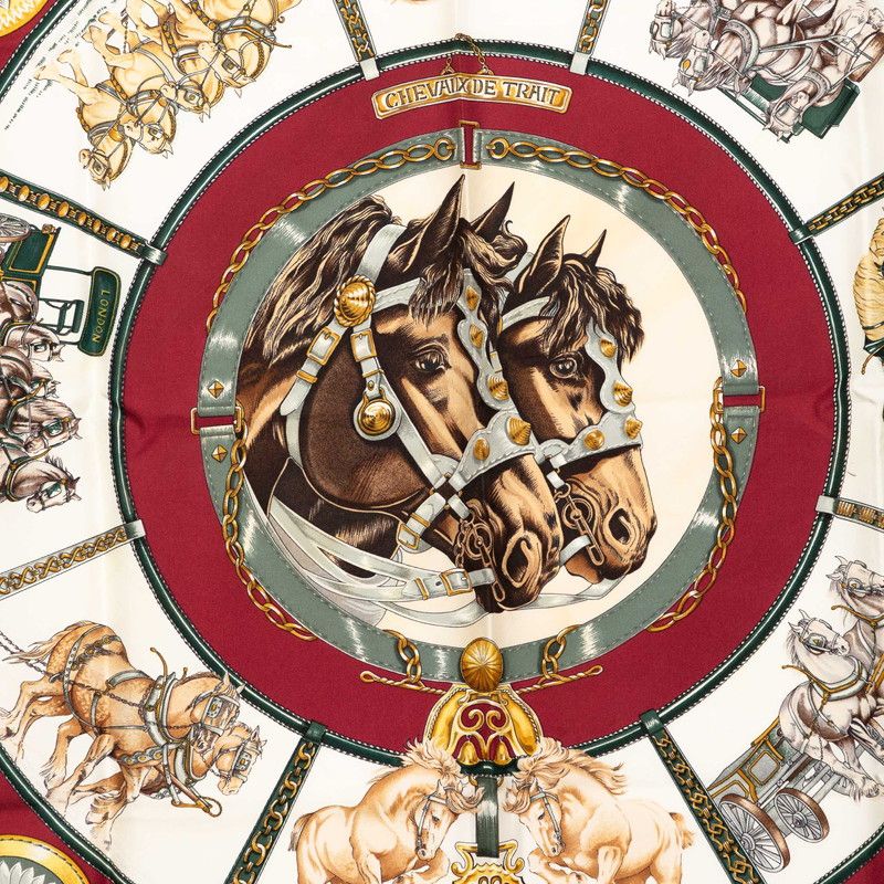 Hermes Carre 90 Chevaux de Trait Draft Horse Scarf Multicolor Silk — view 2