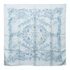 Hermes Carre 90 Au Pays de Cocagne Scarf Blue Silk