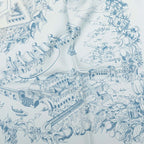 Hermes Carre 90 Au Pays de Cocagne Scarf Blue Silk — view 5