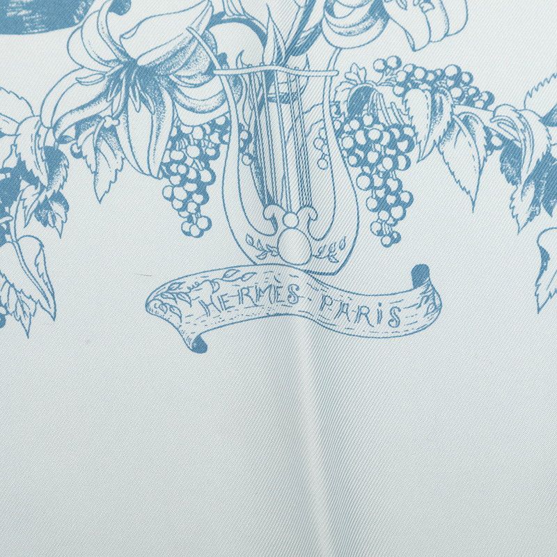 Hermes Carre 90 Au Pays de Cocagne Scarf Blue Silk — view 3