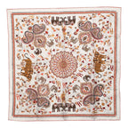 Hermes Carre 90 Kantha Scarf Oversized White Multicolor Silk