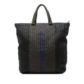 Bottega Veneta Intrecciato Tote Black Khaki Navy Leather