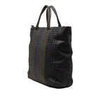 Bottega Veneta Intrecciato Tote Black Khaki Navy Leather — view 2