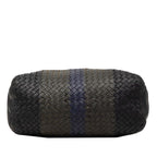 Bottega Veneta Intrecciato Tote Black Khaki Navy Leather — view 3