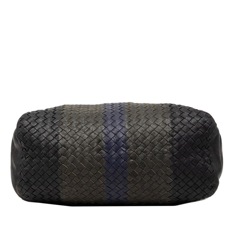 Bottega Veneta Intrecciato Tote Black Khaki Navy Leather — view 3