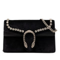 Gucci Dionysus Chain Shoulder Bag Black Velvet Leather Rhinestone
