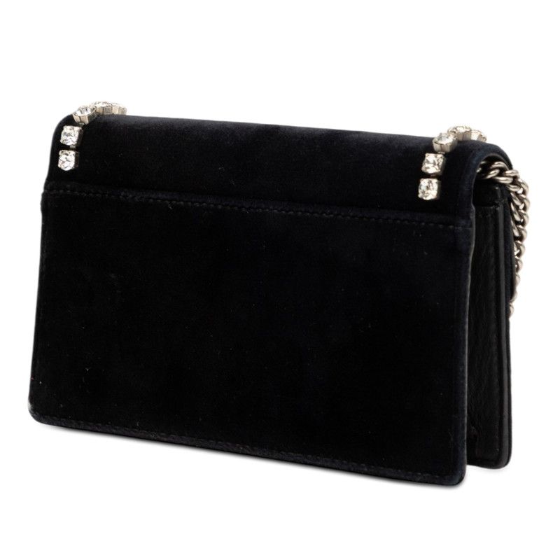 Gucci Dionysus Chain Shoulder Bag Black Velvet Leather Rhinestone — view 2