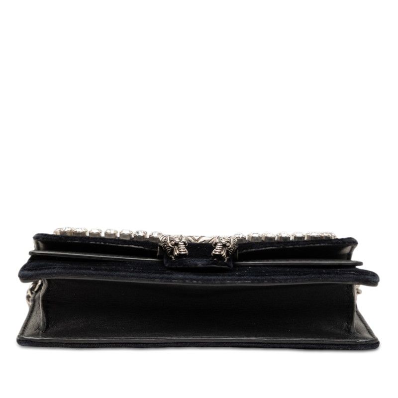 Gucci Dionysus Chain Shoulder Bag Black Velvet Leather Rhinestone — view 3