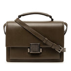Saint Laurent Logo 2-Way Shoulder Bag Brown Leather