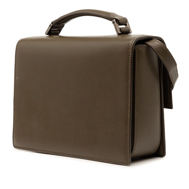 Saint Laurent Logo 2-Way Shoulder Bag Brown Leather — view 2