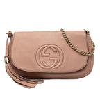 Gucci Soho Crossbody Chain Shoulder Bag Pink Leather