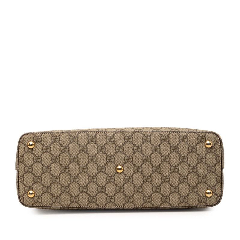 Gucci GG Supreme 2-Way Shoulder Bag Beige Pink Red Leather — view 3