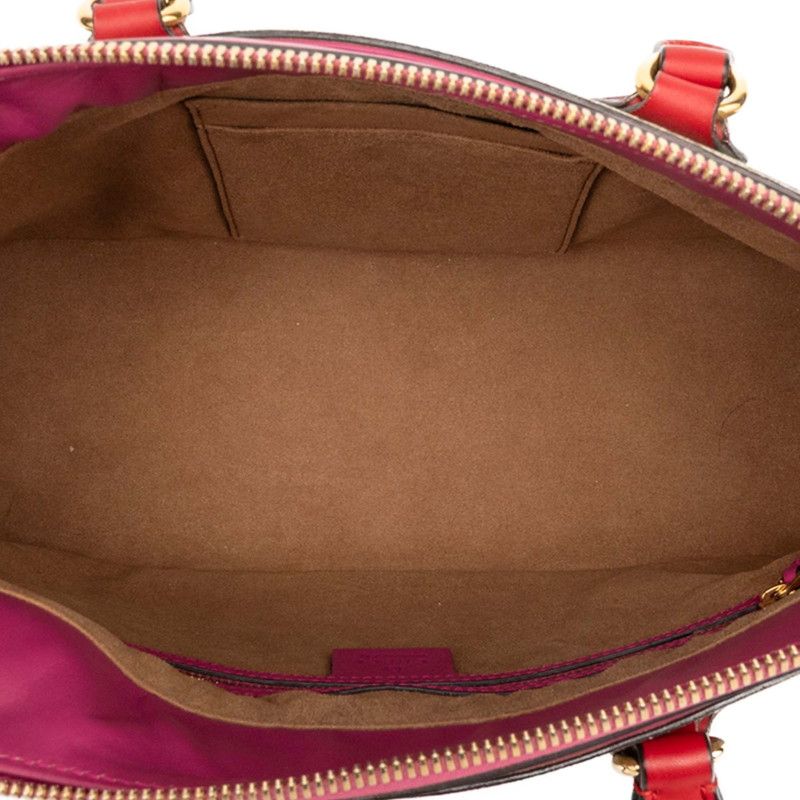 Gucci GG Supreme 2-Way Shoulder Bag Beige Pink Red Leather — view 4