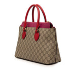 Gucci GG Supreme 2-Way Shoulder Bag Beige Pink Red Leather — view 2