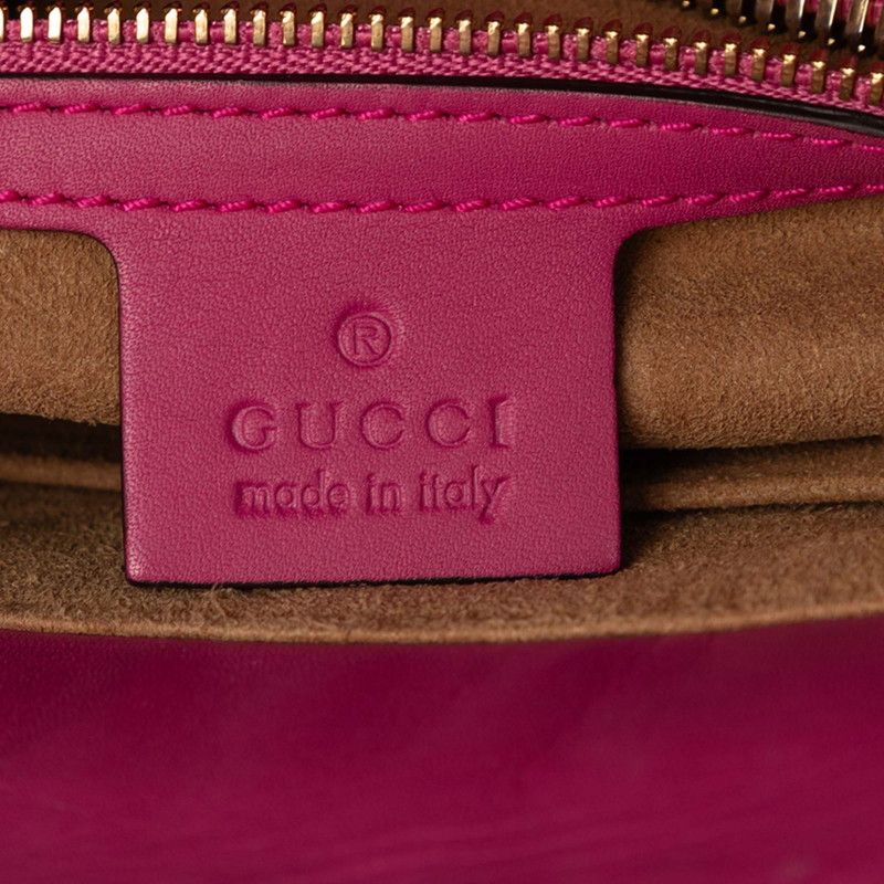 Gucci GG Supreme 2-Way Shoulder Bag Beige Pink Red Leather — view 5