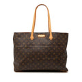 Louis Vuitton Monogram Willshire GM Tote Shoulder Bag Brown Leather