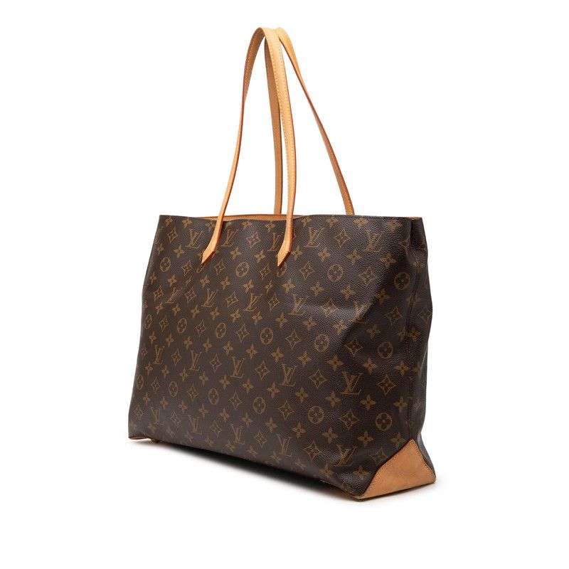 Louis Vuitton Monogram Willshire GM Tote Shoulder Bag Brown Leather — view 2