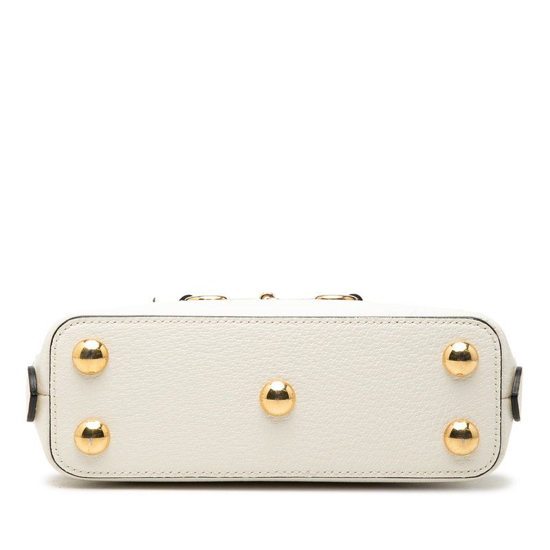 Gucci Adidas Horsebit 2-Way Shoulder Bag White Black Leather — view 3