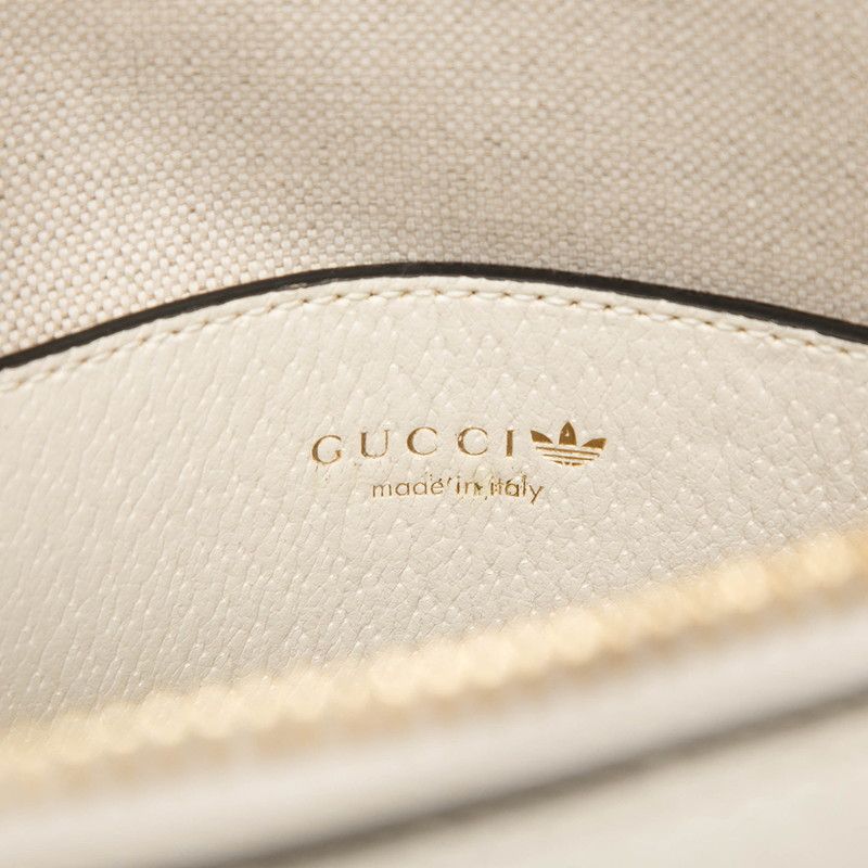Gucci Adidas Horsebit 2-Way Shoulder Bag White Black Leather — view 5