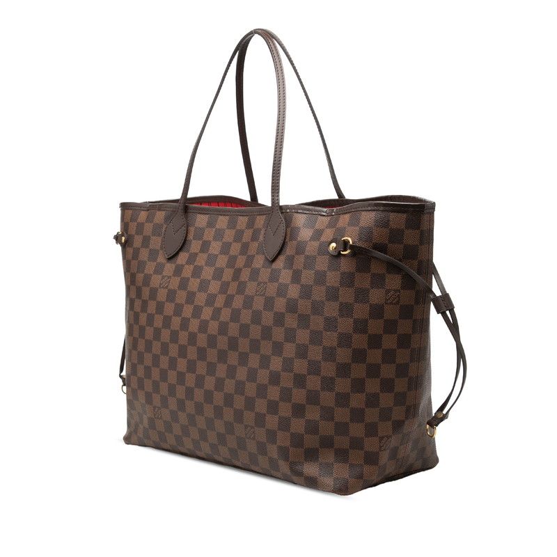 Louis Vuitton Damier Neverfull GM Tote Shoulder Brown Leather — view 2