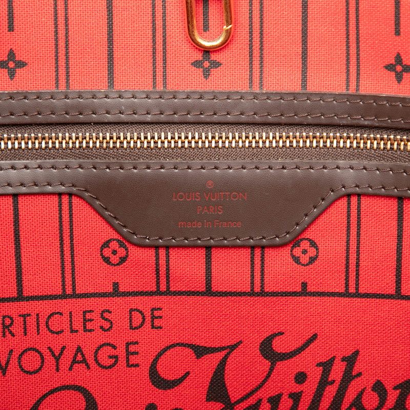 Louis Vuitton Damier Neverfull GM Tote Shoulder Brown Leather — view 5