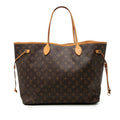 Louis Vuitton Monogram Neverfull GM Tote Shoulder Bag Brown Leather