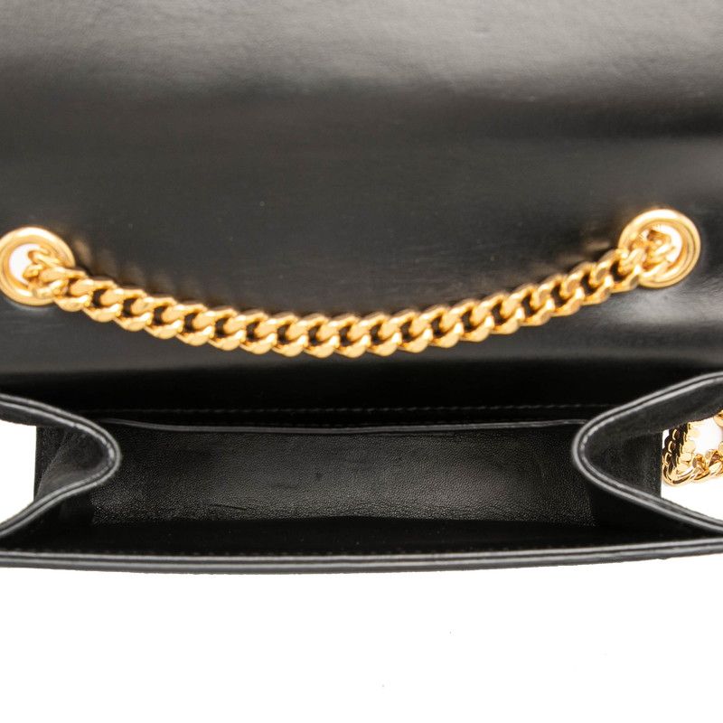 Saint Laurent YSL Logo Classic Kate Crossbody Chain Shoulder Bag Black Suede — view 4