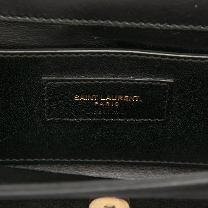 Saint Laurent YSL Logo Classic Kate Crossbody Chain Shoulder Bag Black Suede — view 5