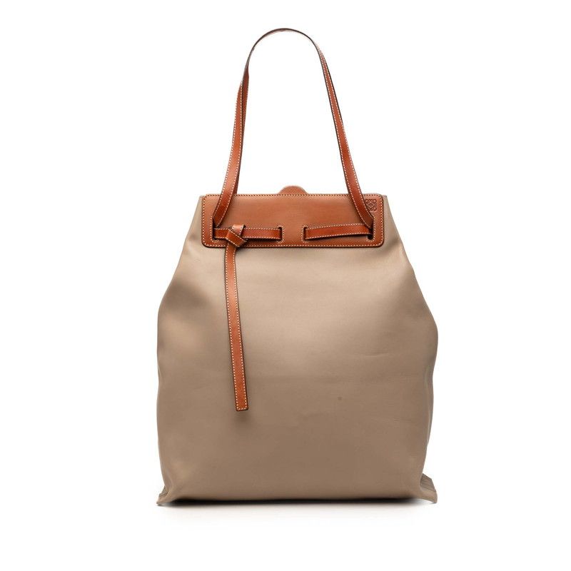 Loewe Anagram Lazo Tote Beige Brown Leather