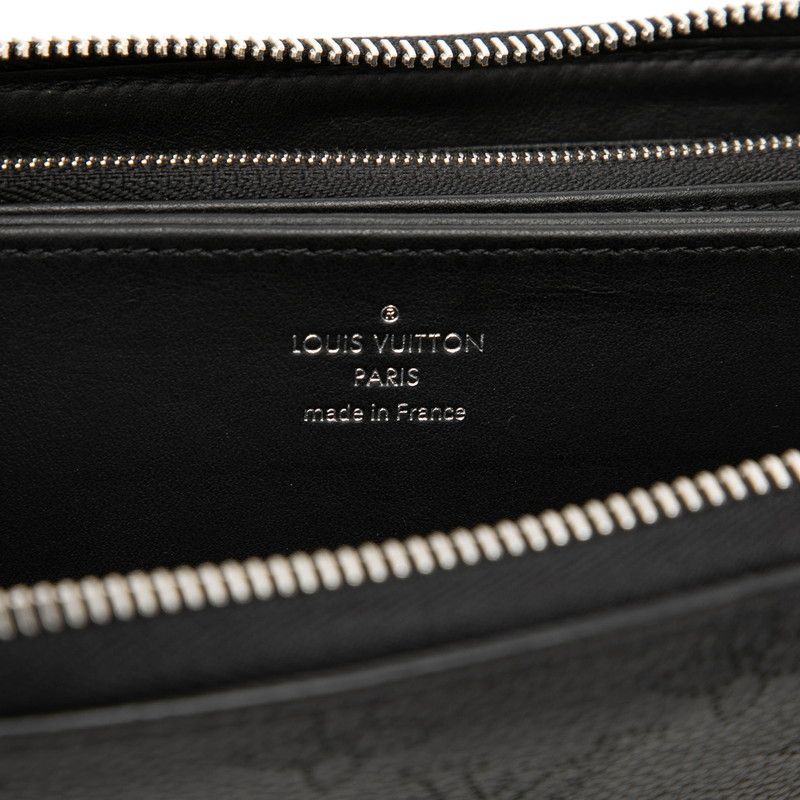 Louis Vuitton Monogram Mahina Zippy Wallet Zip Around Black Leather — view 7