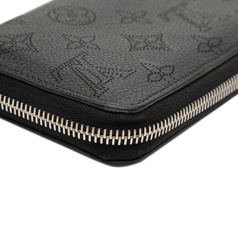 Louis Vuitton Monogram Mahina Zippy Wallet Zip Around Black Leather — view 4