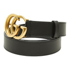 Gucci GG Marmont Emblem Wide Buckle Belt Black Leather — view 2