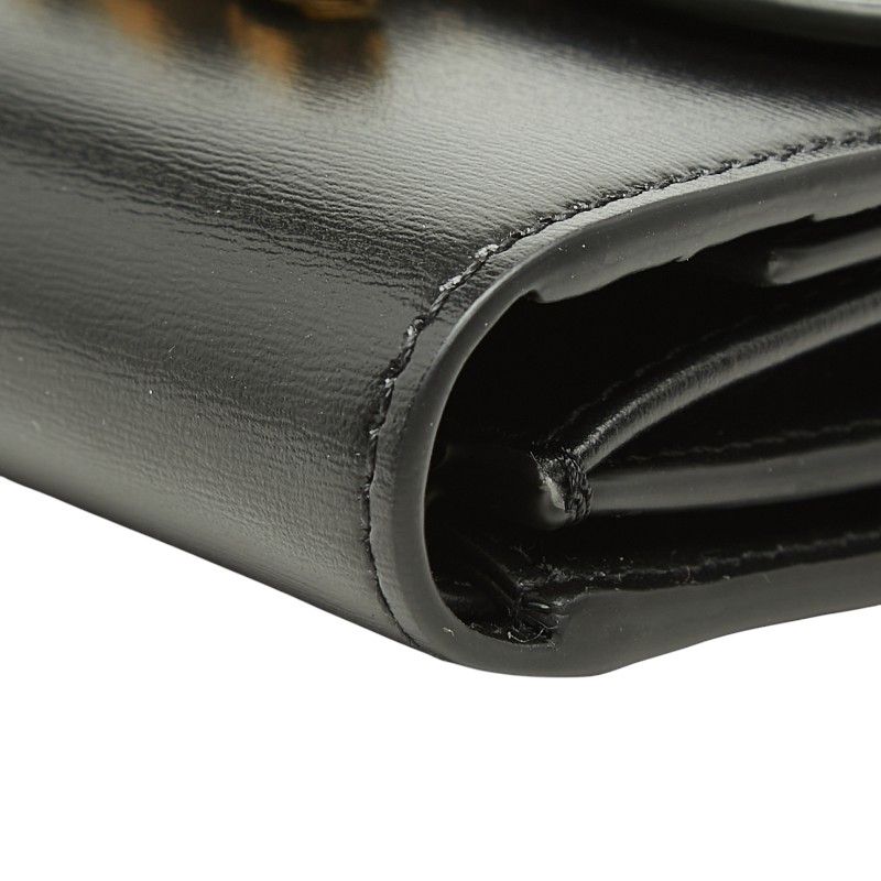 Celine Triomphe Bifold Wallet Small Flap Black Leather — view 4