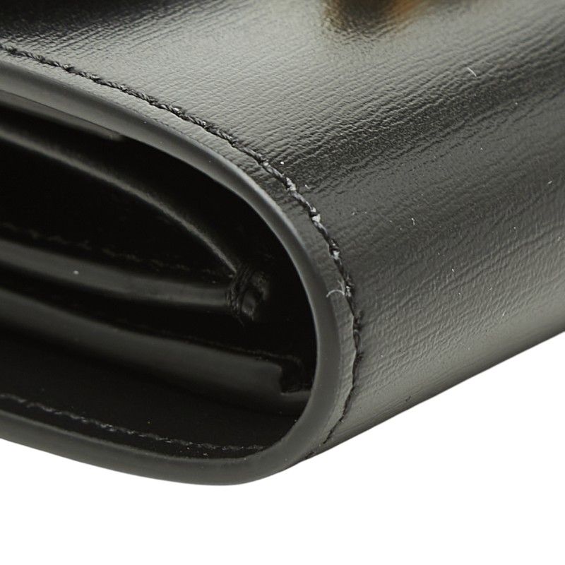 Celine Triomphe Bifold Wallet Small Flap Black Leather — view 5