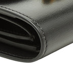Celine Triomphe Bifold Wallet Small Flap Black Leather — view 5