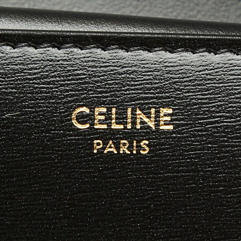 Celine Triomphe Bifold Wallet Small Flap Black Leather — view 8