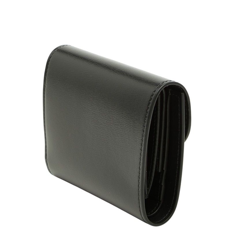 Celine Triomphe Bifold Wallet Small Flap Black Leather — view 2