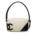 Chanel Cambon Line CC Logo Handbag Shoulder White Black Lambskin