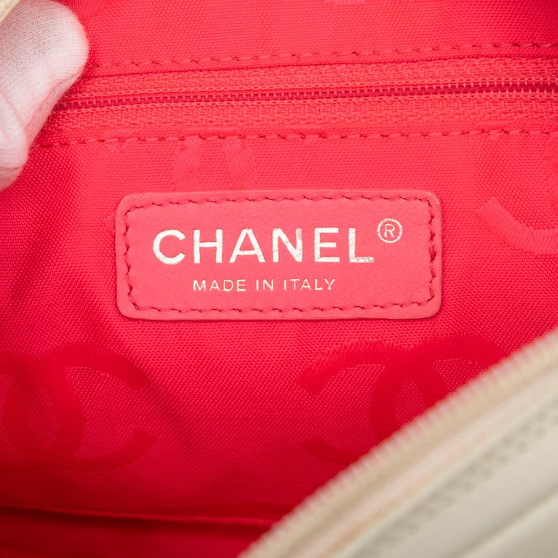 Chanel Cambon Line CC Logo Handbag Shoulder White Black Lambskin — view 5