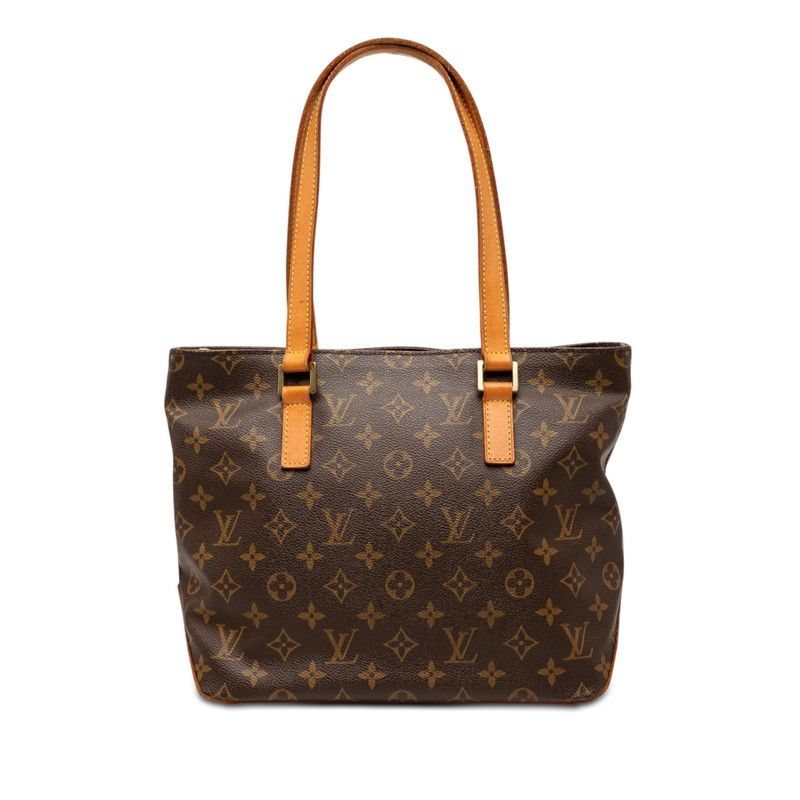 Louis Vuitton Monogram Cabas Piano Tote Shoulder Bag Brown Leather