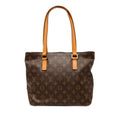 Louis Vuitton Monogram Cabas Piano Tote Shoulder Bag Brown Leather