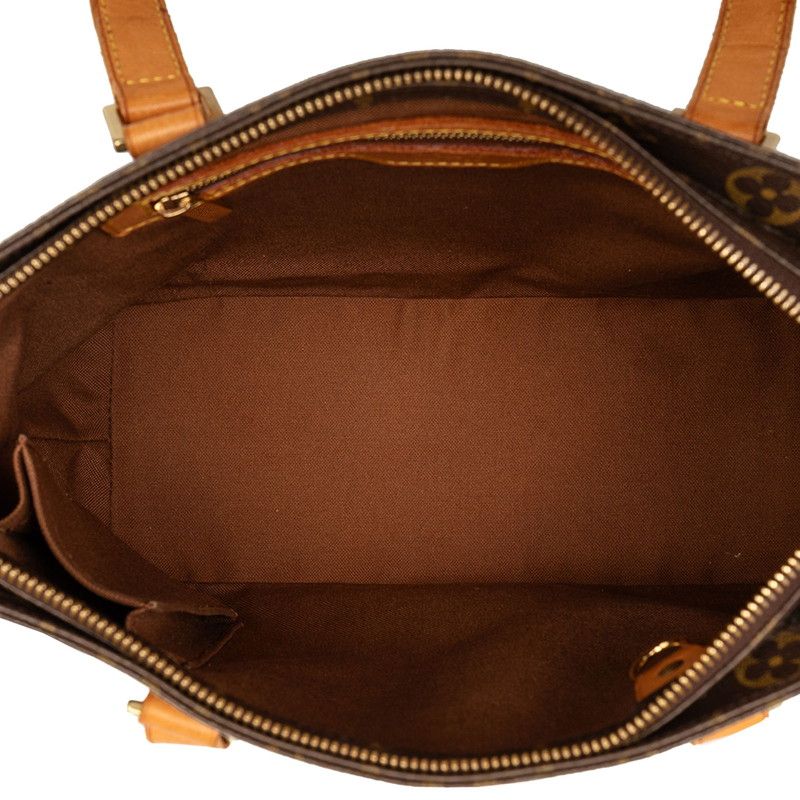 Louis Vuitton Monogram Cabas Piano Tote Shoulder Bag Brown Leather — view 4