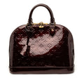 Louis Vuitton Monogram Vernis Alma PM Handbag Wine Red le Rouge Faux Vist