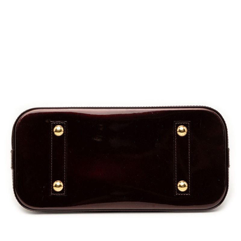 Louis Vuitton Monogram Vernis Alma PM Handbag Wine Red le Rouge Faux Vist — view 3