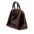Louis Vuitton Monogram Vernis Alma PM Handbag Wine Red le Rouge Faux Vist — view 2
